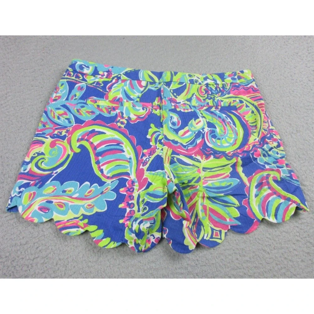Lilly Pulitzer Magnolia Shorts Womens 0 Blue Toucan Play Scalloped‎ Casual 28x11